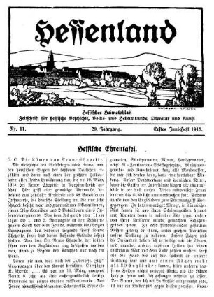 Nr. 11, Erstes Juni-Heft 1915