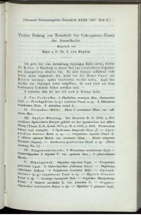 Vierter Beitrag zur Kenntniss der Coleopteren-Fauna der Amurländer.