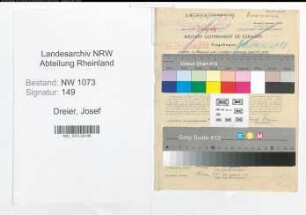 Entnazifizierung Josef Dreier , geb. 18.11.1895 (Kaufmann)