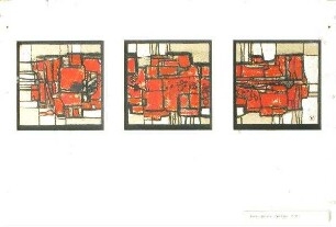 Entwurf Kirchenglasfenster Weiß-Rot - Evang. Kirche Spradow