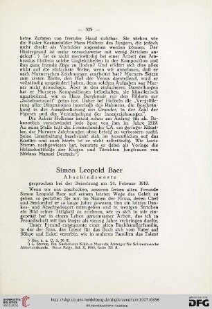 Simon Leopold Baer. Abschiedsworte, gesprochen bei der Beisetzung [...]