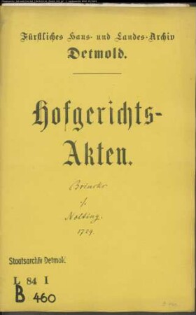 Brincks, Johann Hermann zu Hörste gegen Nolting zu Lage