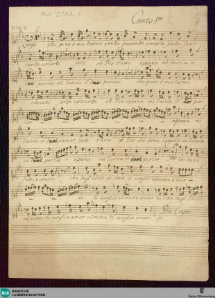 Dalisa. Excerpts - Mus. Hs. 1130,4 : BrinzingMWV 2.Anh.9