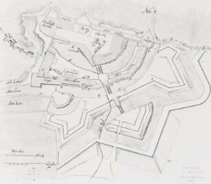 Pirna, Festung Sonnenstein, Grundriss, 1719