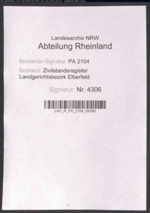 Sterberegister Solingen