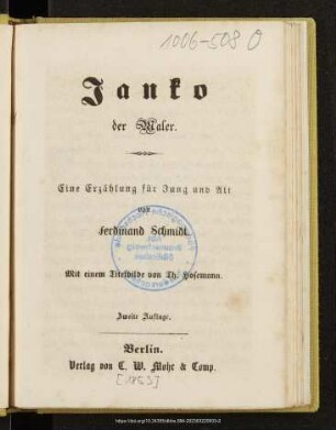 Janko der Maler : eine Erzählung für Jung und Alt