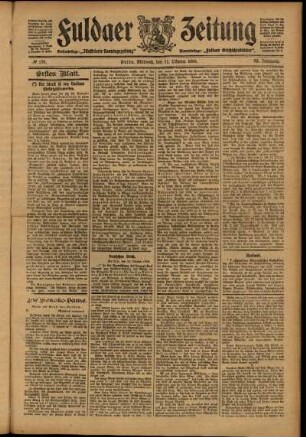 Erste Ausgabe vom Mittwoch, den 11. Oktober 1905.