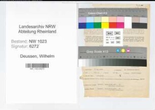 Entnazifizierung Wilhelm Deussen , geb. 12.10.1899 (Lehrer)