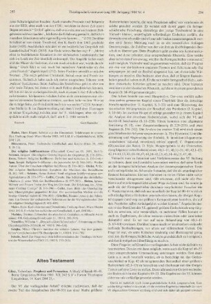 253-256 [Rezension] Gitay, Yehoshua, Prophecy and persuasion