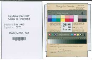 Entnazifizierung Karl Walterscheid , geb. 11.06.1889 (Angestellter)