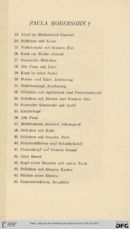 Paula Modersoh (Nr. 23-46)