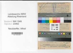 Entnazifizierung Alfred Neudoerffer , geb. 22.02.1905 (Bankangestellter)