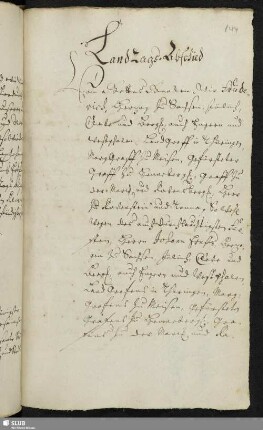 LandTags-Abschied, 17. May Anno 1715.