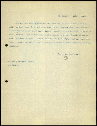 Bericht des ersten Sekretars an das General-Sekretariat
