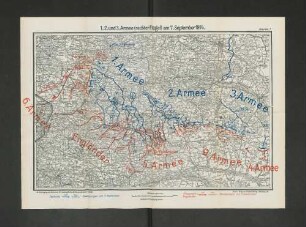 Karte 1. 1., 2. und 3. Armee (rechter Flügel) am 7. September 1914.