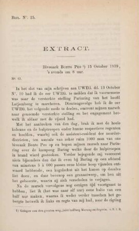 Bijl. No. 25. Extract. Bivouack Bonto Peo ...