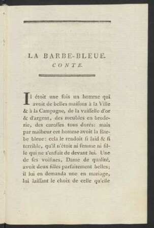 La Barbe-Bleue. Conte