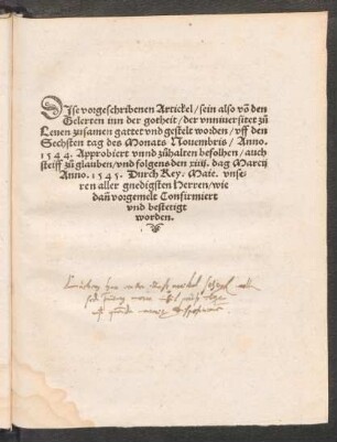 Dise vorgeschribenen Artickel ...