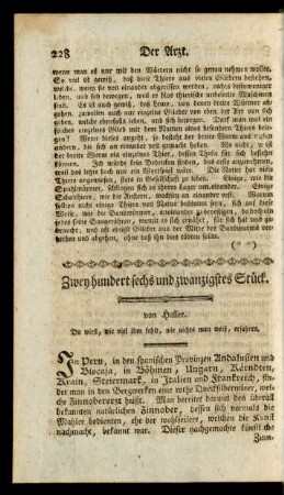 Zwey hundert sechs und zwanzigstes Stück