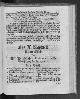 Achter Titel Von Der Gerichtlichen Profecution, oder Achterfolgung der Impugnation.