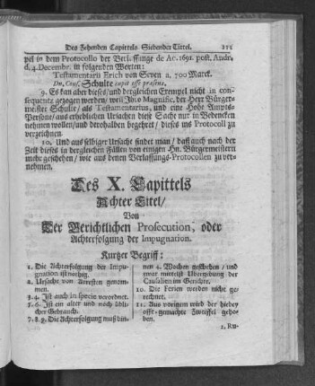 Achter Titel Von Der Gerichtlichen Profecution, oder Achterfolgung der Impugnation.