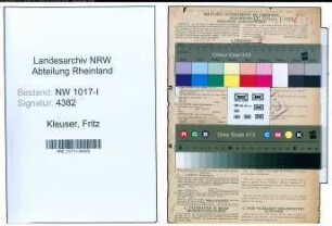 Entnazifizierung Fritz Kleuser , geb. 21.03.1907 (Lohnbuchhalter)