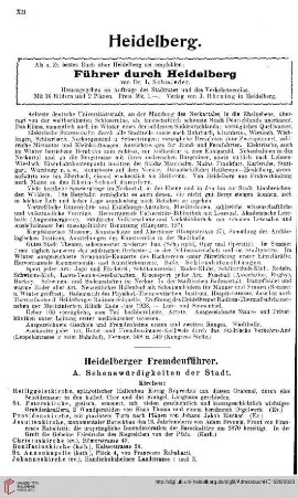 Fremdenführer für Heidelberg und Umgebung