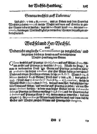 Wechsel und Her-Wechsel. auch Underricht unglieche Commissiones zu vergleichen/ und dergleichen selbsten zu formiren auff vorbeschriebene Wechsel-Handlung von Genua.