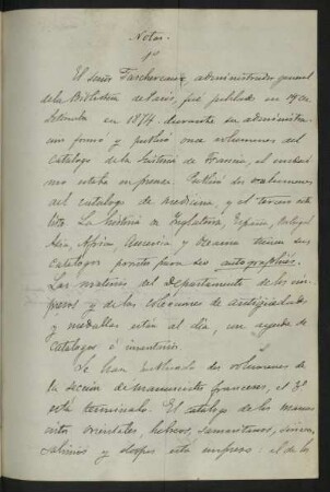 Notas. [sobre Biblioteca Nacional de Paris]
