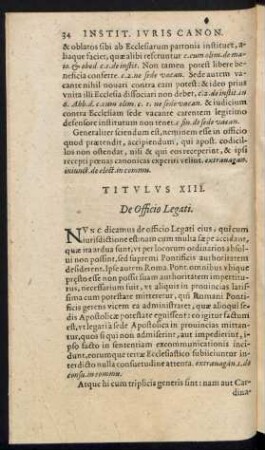 Titulus XIII. De Officio Legati.