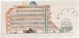 Schneider - Esleben, Paul; Düsseldorf, Uerdingerstr. 5; Bürogebäude - Vorentwurf (Ansicht)
