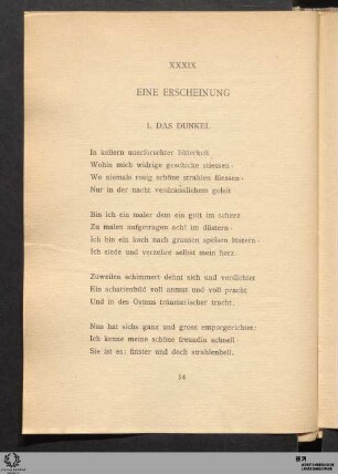 XXXIX. Eine Erscheinung