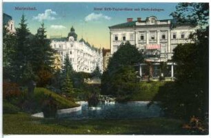 Marienbad. Hotelstift Tepler-Haus mit Parkanlagen