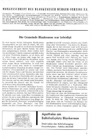 Die Gemeinde Blankenese war beleidigt