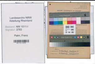 Entnazifizierung Franz Palm , geb. 01.09.1909 (Kaufmaennischer Angestellter)