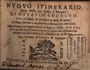 Nuovo itinerario delle Poste