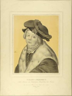 Bildnis Johann Friedrich I. (der Großmütige), Kurfürst und Herzog von Sachsen, Brustbild im Kindesalter nach Lucas Cranach d. Ä.