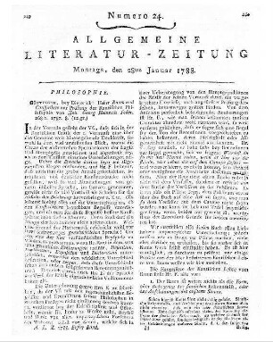 Feder, Johann Georg Heinrich: Über Raum und Caussalität zur Prüfung der Kantischen Philosophie. - Göttingen : Dieterich, 1787