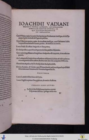 Rursum, Epistola Vadiani ... ad Rudolphum Agricolam iuniorem scripta.
