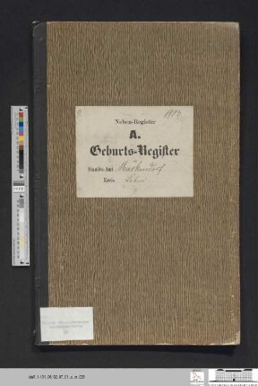 Geburtsregister Markendorf 1903 (Zweitregister)