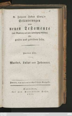 H. 2: Markus, Lukas und Johannes