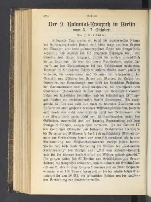 Der 2. Kolonial-Kongreß in Berlin vom 5.-7. Oktober