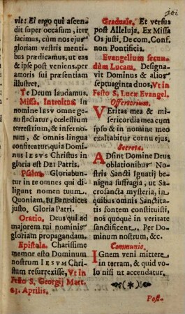 Die XXXI. Julij. In Festo S. Ignatii Loiolae Confessoris Societatis Jesv Fundatoris