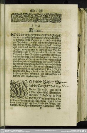 Leichenpredigt : Grabschrifft Himmlisch-gesinnter Christen. Antritt. Der Text. Eingang. Abhandlung. Application und Gebrauch
