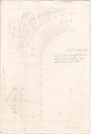 Voit, Johann Michael; Mappe mit Berechnungen und verschiedenen Skizzen - Fenster (Aufriss)