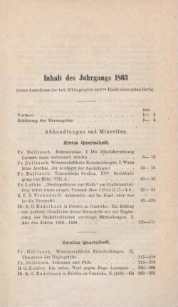 V-VI Inhaltsverzeichnis