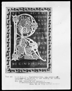Perikopenbuch Kaiser Heinrichs II. für den Bamberger Dom — Zierseite mit Initiale R, Folio 132