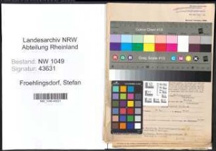 Entnazifizierung Stefan Froehlingsdorf , geb. 14.12.1896 (Kaufmann)