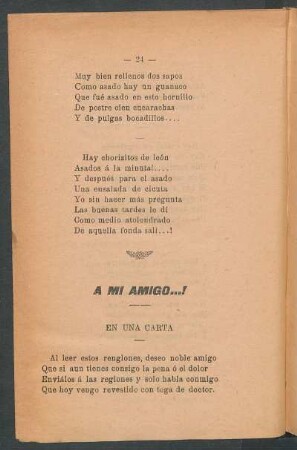 A mi amigo...! : En una carta