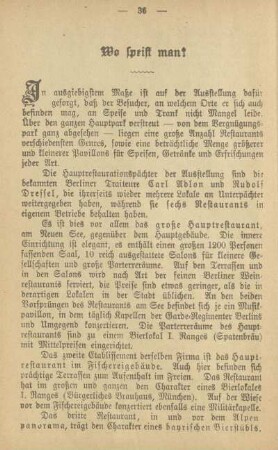Wo speist man?